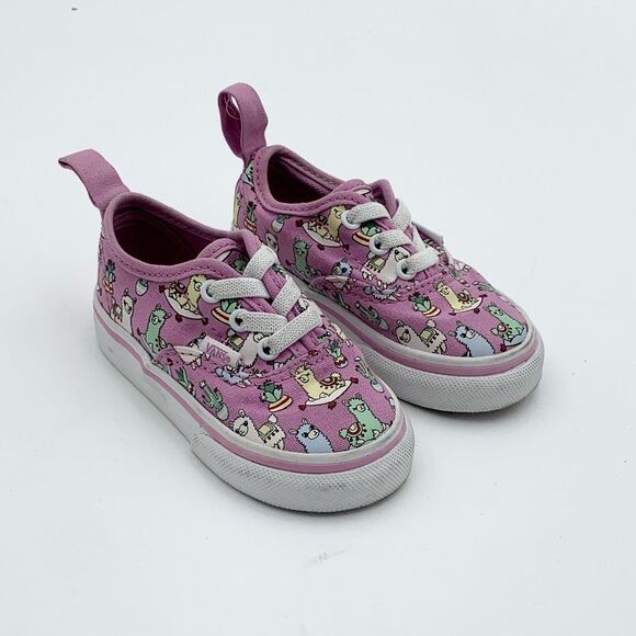 Vans purple alpaca and cactus print slip on sneakers toddler size 4.5 - Picture 1 of 9